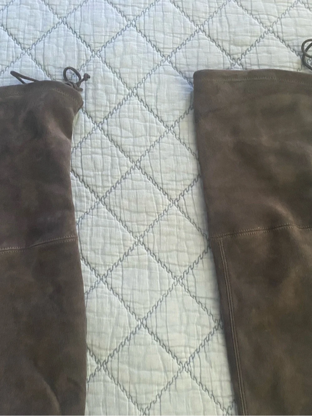 Stuart Weitzman Lowland Over-the-Knee Boots Grey Suede Size 6.5